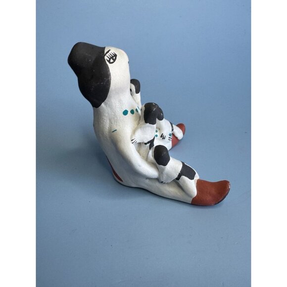 Vintage Southwestern Tribal Storyteller Figurine 4 Kids Artist Signed Acoma Pott - Picture 2 of 5